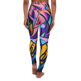 High Waisted Yoga Leggings Graphic Print