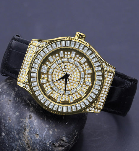 Conspicious Bling Leather Watch | 5110362