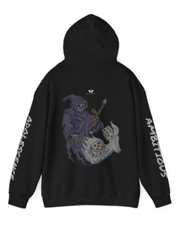 Ambitious Adolescence "Gamer Community Prints" The Gambling Reaper Graphic Unisex Heavy Blend™ Hooded Sweatshirt