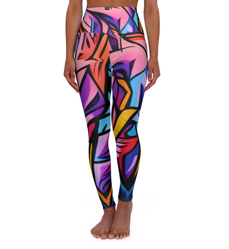 High Waisted Yoga Leggings Graphic Print