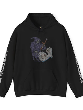 Ambitious Adolescence "Gamer Community Prints" The Gambling Reaper Graphic Unisex Heavy Blend™ Hooded Sweatshirt