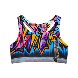 Seamless Sports Bra Graphic Print