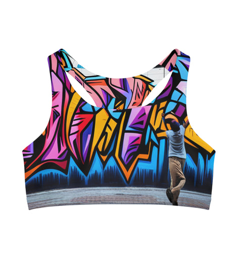 Seamless Sports Bra Graphic Print