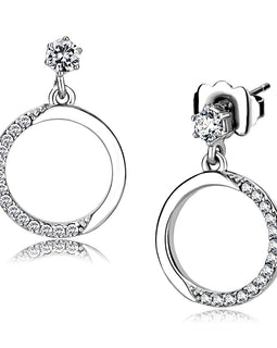 Women Stainless Steel Cubic Zirconia Earrings