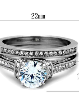 Women Stainless Steel Cubic Zirconia Rings TK1919