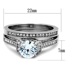 Women Stainless Steel Cubic Zirconia Rings TK1919