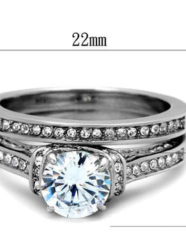 Women Stainless Steel Cubic Zirconia Rings TK1919