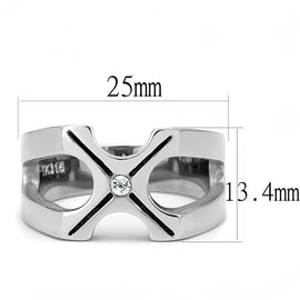 Men Stainless Steel Cubic Zirconia Rings