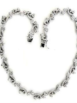 Rhodium 925 Sterling Silver Necklace with AAA Grade CZ