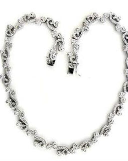 Rhodium 925 Sterling Silver Necklace with AAA Grade CZ