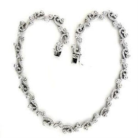 Rhodium 925 Sterling Silver Necklace with AAA Grade CZ