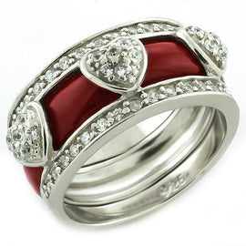 Rhodium 925 Sterling Silver Ring with AAA CZ