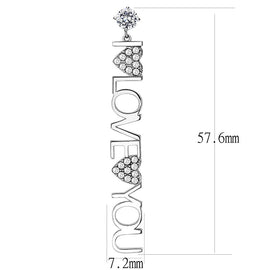 TK3665 - High polished (no plating) Stainless Steel Earrings with AAA