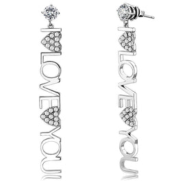 TK3665 - High polished (no plating) Stainless Steel Earrings with AAA